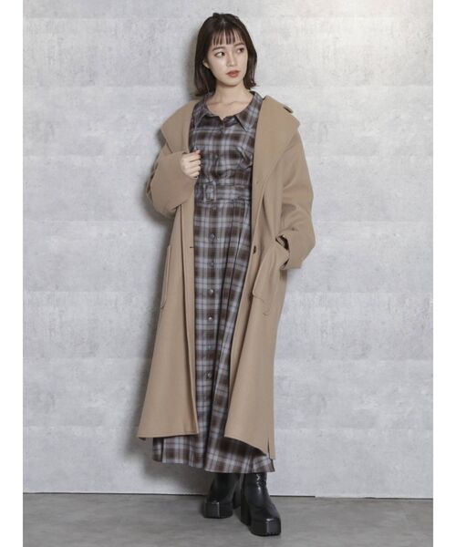 dazzlin（ダズリン）の「ロングシャツワンピース（ワンピース・レディース・ブラウン/ベージュ/その他1・FREE）」の16枚目の写真