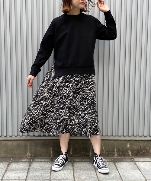PICCIN(ピッチン)の「ドッキングワンピース(ワンピース・レディース・ブラック/アイボリー・M)」の5枚目の写真