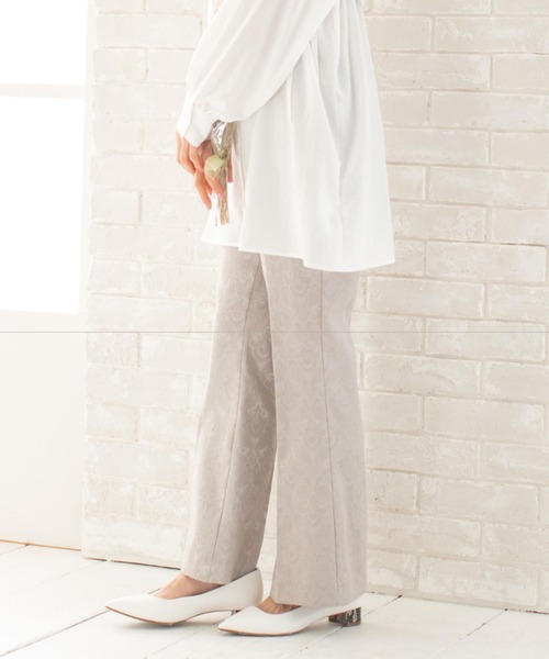 Mysa&Liina(ミーサリーナ)の「ジャガードパンツ(その他パンツ・レディース・ブラック/ベージュ/グレー・M)」の3枚目の写真