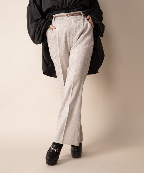 Mysa&Liina(ミーサリーナ)の「ジャガードパンツ(その他パンツ・レディース・ブラック/ベージュ/グレー・M)」の13枚目の写真