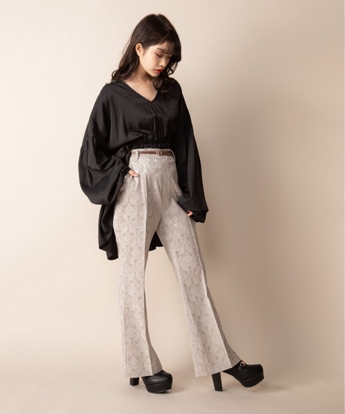 Mysa&Liina(ミーサリーナ)の「ジャガードパンツ(その他パンツ・レディース・ブラック/ベージュ/グレー・M)」の16枚目の写真
