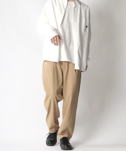 Twill Tuck Wide Tapered Pants L ホワイト Twill Tuck Wide Tapered Pants L ホワイト
