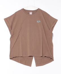 バックアシンメトリースリットTシャツ / 半袖 / スリット / ロゴ / ワンポイント / カジュアル / セットアップ