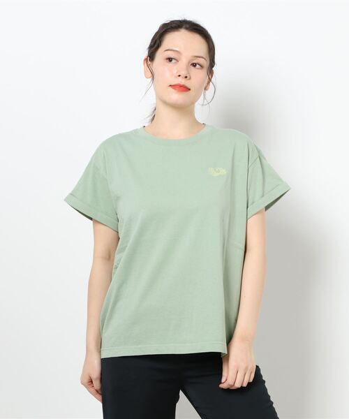 FRUIT OF THE LOOM(フルーツオブザルーム)の「バックアシンメトリースリットTシャツ / 半袖 / スリット / ロゴ / ワンポイント / カジュアル / セットアップ(Tシャツ/カットソー・レディース・ブラウン/グレー/オレンジ/グリーン・M/L)」の14枚目の写真