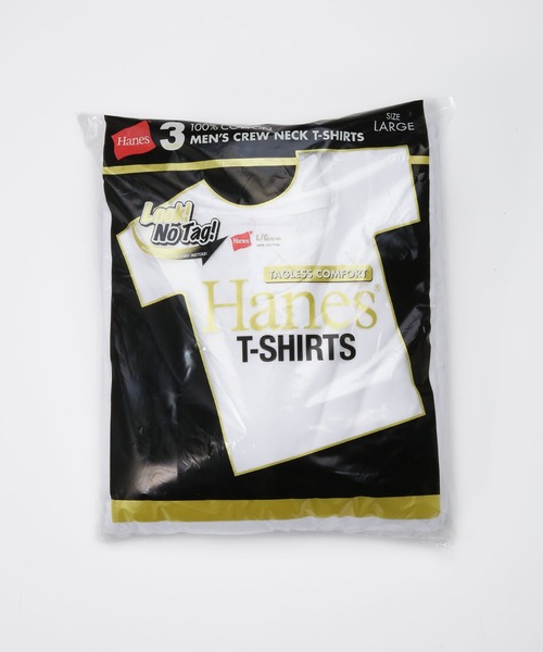 HANES(ヘインズ)の「HANES/3P ゴールドラベルクルーネックTシャツ(Tシャツ/カットソー・メンズ・ホワイト・L/M)」の1枚目の写真