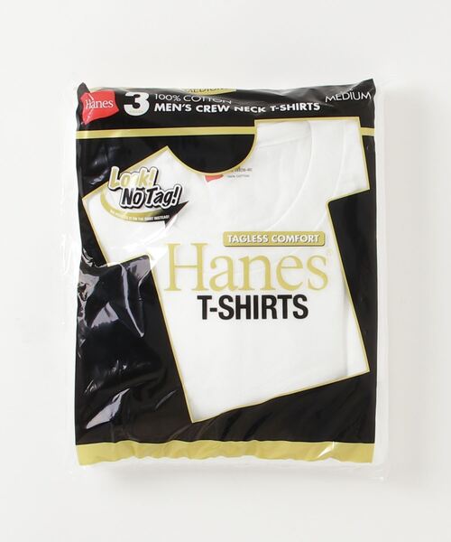 HANES(ヘインズ)の「HANES/3P ゴールドラベルクルーネックTシャツ(Tシャツ/カットソー・メンズ・ホワイト・L/M)」の2枚目の写真