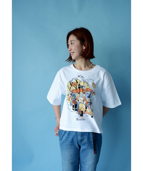 MANASTASH（マナスタッシュ）の「MANASTASH/マナスタッシュ　Ws BENLAMB VESPA TEE 　ベンラムＴ（Tシャツ/カットソー・レディース・ホワイト/ブラック・MEDIUM）」の4枚目の写真