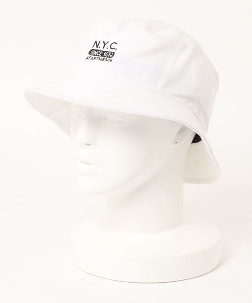 JUNRED（ジュンレッド）の「NYC刺繍バケットHAT（ハット・メンズ・ホワイト/ベージュ/ネイビー・FREE）」の2枚目の写真