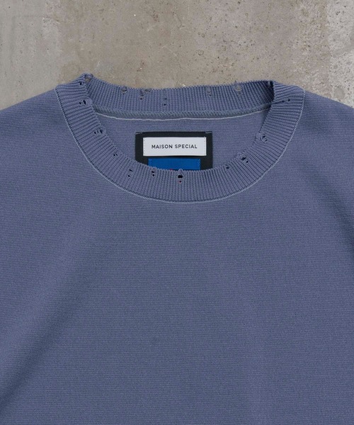 MAISON SPECIAL（メゾンスペシャル）の「《ユニセックスアイテム》エンブロイダリープライムオーバークラッシュミラノリブニットTシャツ 【MAISON SPECIAL/メゾンスペシャル】（Tシャツ/カットソー・メンズ・ブラック/ダークパープル/ラベンダー/グレイッシュベージュ・44/46）」の10枚目の写真