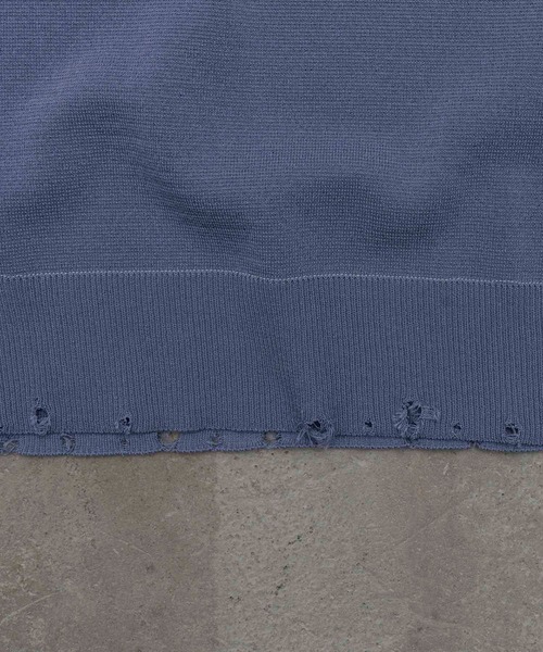 MAISON SPECIAL（メゾンスペシャル）の「《ユニセックスアイテム》エンブロイダリープライムオーバークラッシュミラノリブニットTシャツ 【MAISON SPECIAL/メゾンスペシャル】（Tシャツ/カットソー・メンズ・ブラック/ダークパープル/ラベンダー/グレイッシュベージュ・44/46）」の6枚目の写真