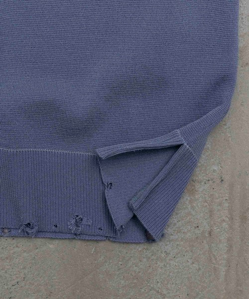 MAISON SPECIAL（メゾンスペシャル）の「《ユニセックスアイテム》エンブロイダリープライムオーバークラッシュミラノリブニットTシャツ 【MAISON SPECIAL/メゾンスペシャル】（Tシャツ/カットソー・メンズ・ブラック/ダークパープル/ラベンダー/グレイッシュベージュ・44/46）」の9枚目の写真