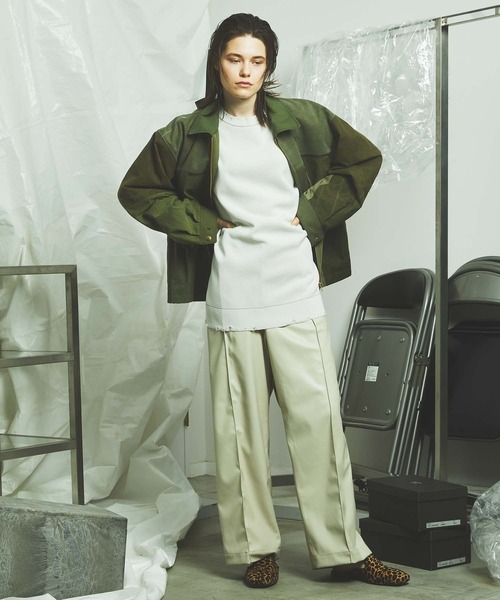 MAISON SPECIAL（メゾンスペシャル）の「《ユニセックスアイテム》エンブロイダリープライムオーバークラッシュミラノリブニットTシャツ 【MAISON SPECIAL/メゾンスペシャル】（Tシャツ/カットソー・メンズ・ブラック/ダークパープル/ラベンダー/グレイッシュベージュ・44/46）」の13枚目の写真