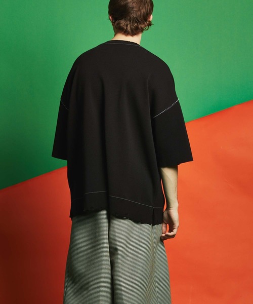 MAISON SPECIAL（メゾンスペシャル）の「《ユニセックスアイテム》エンブロイダリープライムオーバークラッシュミラノリブニットTシャツ 【MAISON SPECIAL/メゾンスペシャル】（Tシャツ/カットソー・メンズ・ブラック/ダークパープル/ラベンダー/グレイッシュベージュ・44/46）」の20枚目の写真