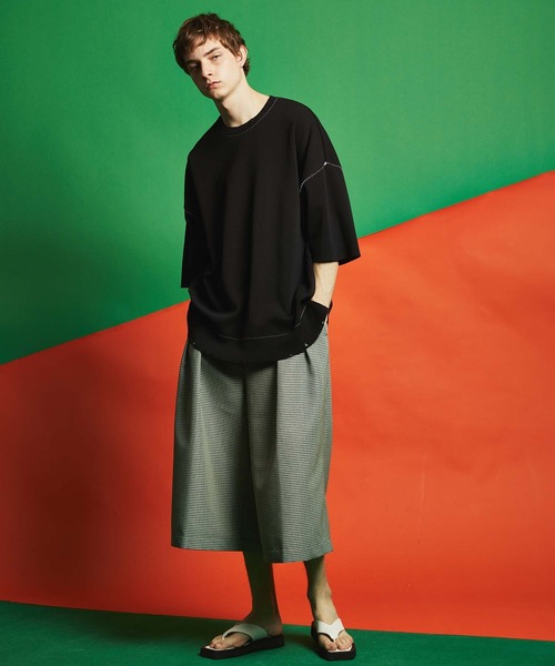 MAISON SPECIAL（メゾンスペシャル）の「《ユニセックスアイテム》エンブロイダリープライムオーバークラッシュミラノリブニットTシャツ 【MAISON SPECIAL/メゾンスペシャル】（Tシャツ/カットソー・メンズ・ブラック/ダークパープル/ラベンダー/グレイッシュベージュ・44/46）」の11枚目の写真