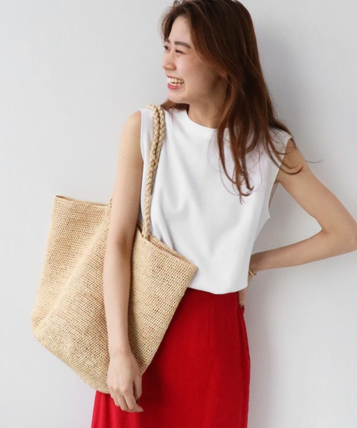 JOURNAL STANDARD relume(ジャーナルスタンダード レリューム)の「TCワッフルノースリーブ◆(Tシャツ/カットソー・レディース・ホワイト/ベージュ/ネイビー/グレー/ブラック・FREE)」の2枚目の写真