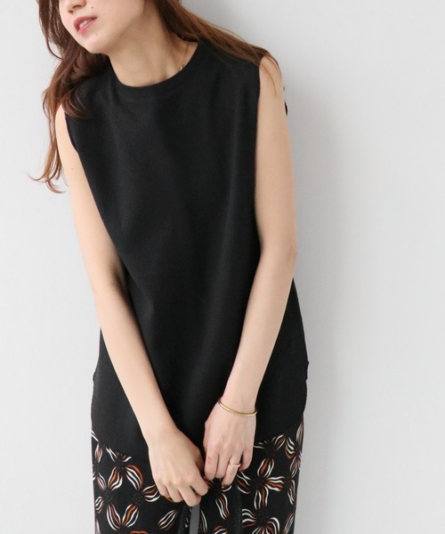 JOURNAL STANDARD relume(ジャーナルスタンダード レリューム)の「TCワッフルノースリーブ◆(Tシャツ/カットソー・レディース・ホワイト/ベージュ/ネイビー/グレー/ブラック・FREE)」の3枚目の写真