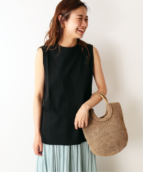 JOURNAL STANDARD relume(ジャーナルスタンダード レリューム)の「TCワッフルノースリーブ◆(Tシャツ/カットソー・レディース・ホワイト/ベージュ/ネイビー/グレー/ブラック・FREE)」の6枚目の写真