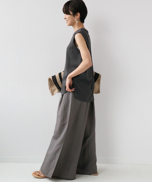 JOURNAL STANDARD relume(ジャーナルスタンダード レリューム)の「TCワッフルノースリーブ◆(Tシャツ/カットソー・レディース・ホワイト/ベージュ/ネイビー/グレー/ブラック・FREE)」の15枚目の写真