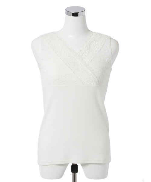 DRWCYS（ドロシーズ）の「デザインレースタンク（タンクトップ・レディース・ホワイト/ブラック・FREE）」の3枚目の写真