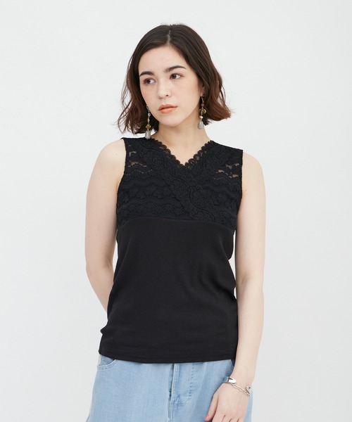 DRWCYS（ドロシーズ）の「デザインレースタンク（タンクトップ・レディース・ホワイト/ブラック・FREE）」の9枚目の写真