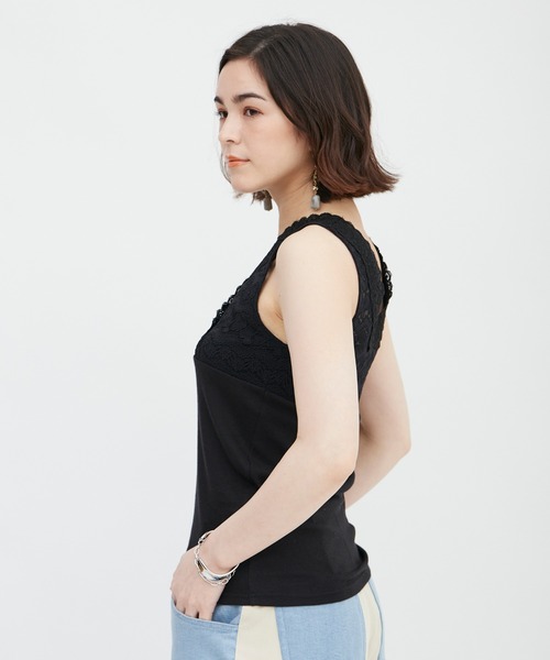 DRWCYS（ドロシーズ）の「デザインレースタンク（タンクトップ・レディース・ホワイト/ブラック・FREE）」の10枚目の写真