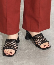 Factor= | ハンドメッシュスクエアヒールミュール(サンダル)