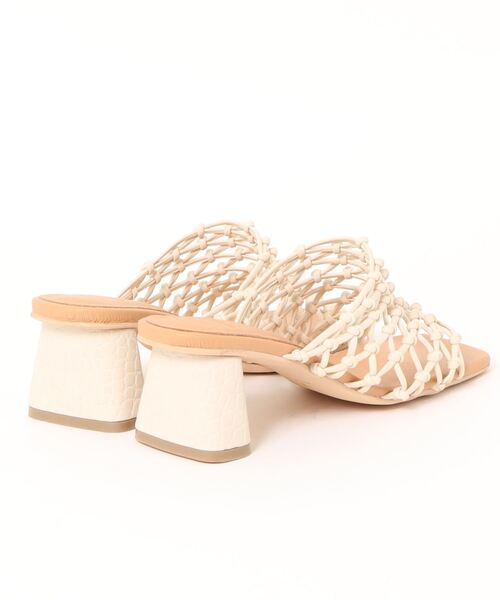 Factor=（ファクターイコール）の「ハンドメッシュスクエアヒールミュール（サンダル・レディース・ブラック/ゴールド/アイボリー・S/M/L）」の15枚目の写真