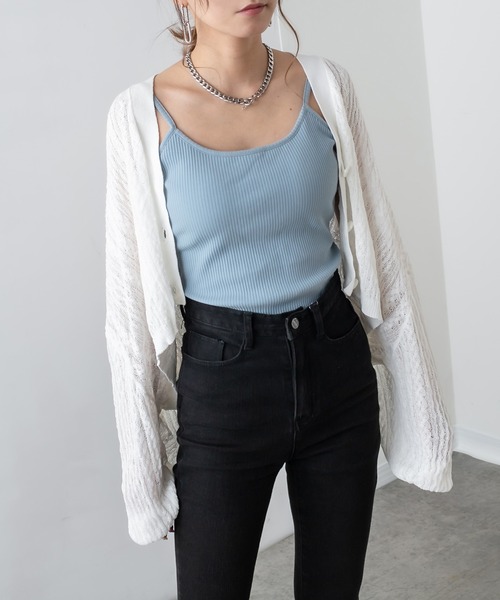 RASVOA（ラスボア）の「サマーニットショートカーディガン/ボレロ（カーディガン/ボレロ・レディース・ブラック/オフホワイト/ブルー/グリーン/モカ・FREE）」の22枚目の写真