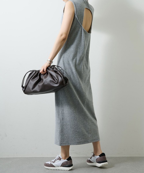 Whim Gazette 片畔ワンピース 2024AW グレー Whim Gazette 片畔ワンピース 2024AW グレー