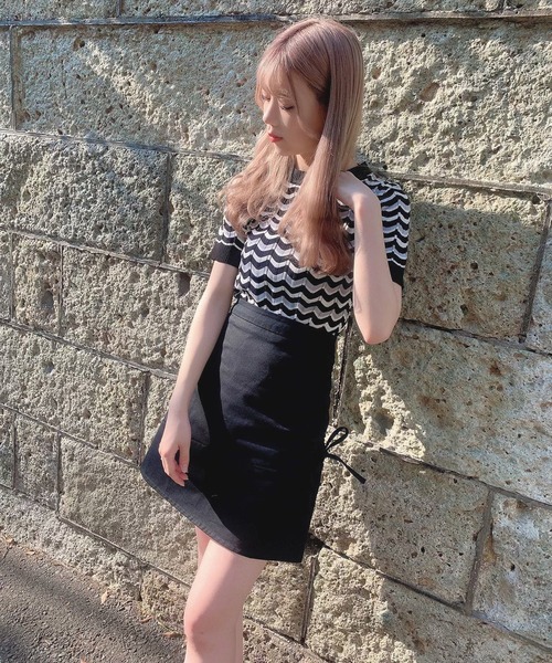 Voyage titty&Co.PETIT（ボヤージュティティアンドコープチ）の「【Voyage titty&Co.】マルチボーダープルオーバー（ニット/セーター・レディース・ブラック/グリーン/イエロー/パープル/グレー・FREE）」の16枚目の写真