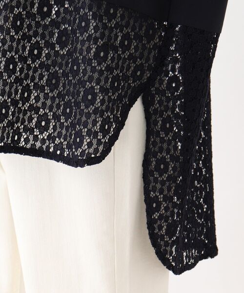 SHOO・LA・RUE（シューラルー）の「◆レースバンドカラーブラウス（シャツ/ブラウス・レディース・ホワイト/ダークネイビー・02/03/04）」の6枚目の写真