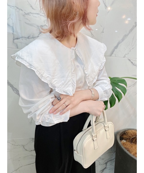 JUMELLE（ジュメロ）の「キルティングカラーブラウス（シャツ/ブラウス・レディース・ホワイト・FREE）」の9枚目の写真