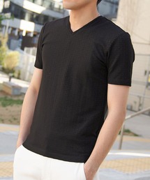 HIDEAWAYS NICOLE | バスケット柄風VネックTシャツ(Tシャツ/カットソー)