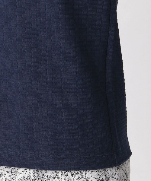 HIDEAWAYS NICOLE（ハイダウェイニコル）の「バスケット柄風VネックTシャツ（Tシャツ/カットソー・メンズ・ホワイト/ブラック/ネイビー/ボルドー・MEDIUM/LARGE/X-LARGE）」の11枚目の写真