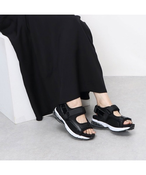 Realta（レアルタ）の「Realta(レアルタ) ダブルベルトベルクロエアー底スポーツ サンダル（サンダル・レディース・ブラック/グレー・S/LL/M/L）」の2枚目の写真