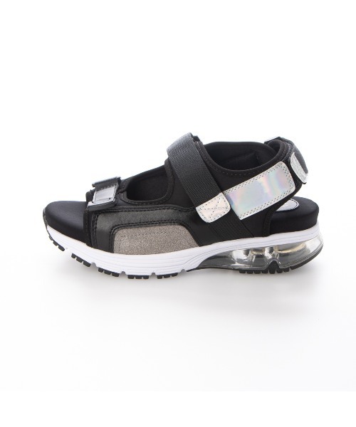 Realta（レアルタ）の「Realta(レアルタ) ダブルベルトベルクロエアー底スポーツ サンダル（サンダル・レディース・ブラック/グレー・S/LL/M/L）」の8枚目の写真