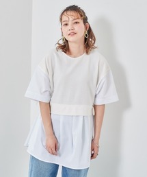 サイドリボン ドッキングレイヤードシャツ