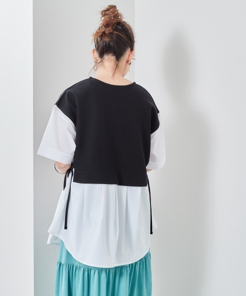 cepo（セポ）の「サイドリボン　ドッキングレイヤードシャツ（シャツ/ブラウス・レディース・ブラック/オフホワイト/ラベンダー・M）」の16枚目の写真