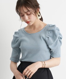 earth music&ecology | マルチボーダーパワーショルダーカットプルオーバー ＊(Tシャツ/カットソー)