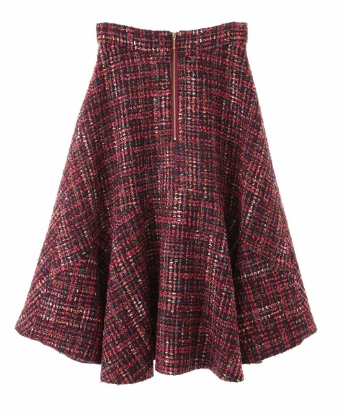 31 Sons de mode（トランテアン　ソン　ドゥ　モード）の「ツイードフレアスカート（スカート・レディース・レッド/ブラック/ラベンダー・36/38）」の14枚目の写真