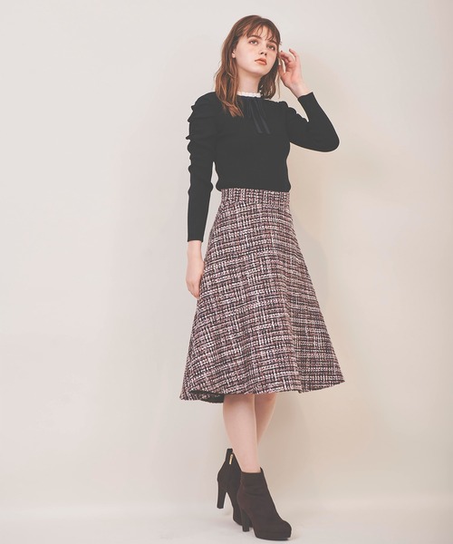 hyr様【未使用タグ付き】マディソンブルー ☆ ツイードフレアスカート FRAY I.D 新作10%OFF フレイアイディー スカート 25秋冬