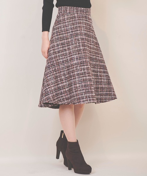 31 Sons de mode（トランテアン　ソン　ドゥ　モード）の「ツイードフレアスカート（スカート・レディース・レッド/ブラック/ラベンダー・36/38）」の20枚目の写真