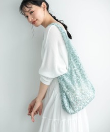 フラワー刺繍シフォントートバッグ