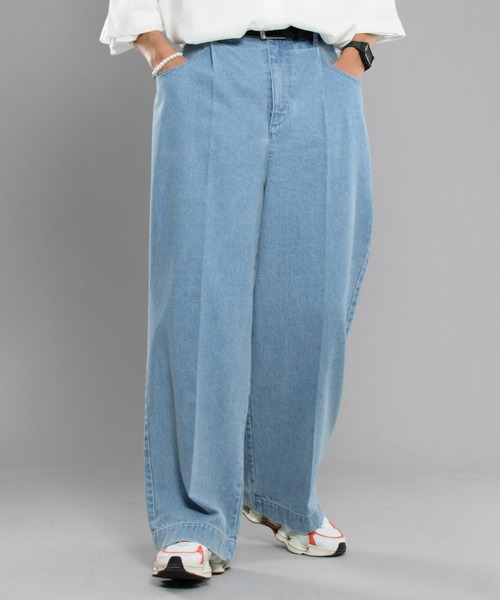 kutir(クティール)の「センタープレスワイドデニムパンツ(デニムパンツ・メンズ・ライトブルー/インディゴブルー・SMALL/MEDIUM/LARGE)」の21枚目の写真