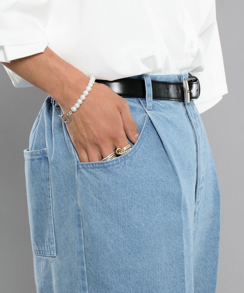 kutir(クティール)の「センタープレスワイドデニムパンツ(デニムパンツ・メンズ・ライトブルー/インディゴブルー・SMALL/MEDIUM/LARGE)」の13枚目の写真