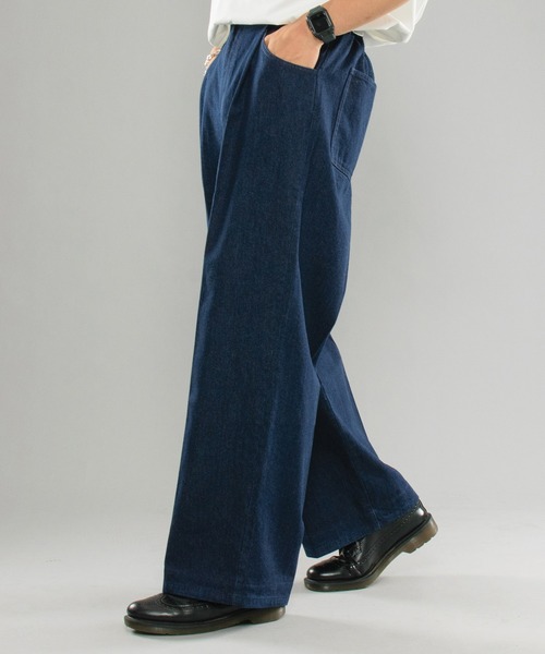 kutir(クティール)の「センタープレスワイドデニムパンツ(デニムパンツ・メンズ・ライトブルー/インディゴブルー・SMALL/MEDIUM/LARGE)」の14枚目の写真