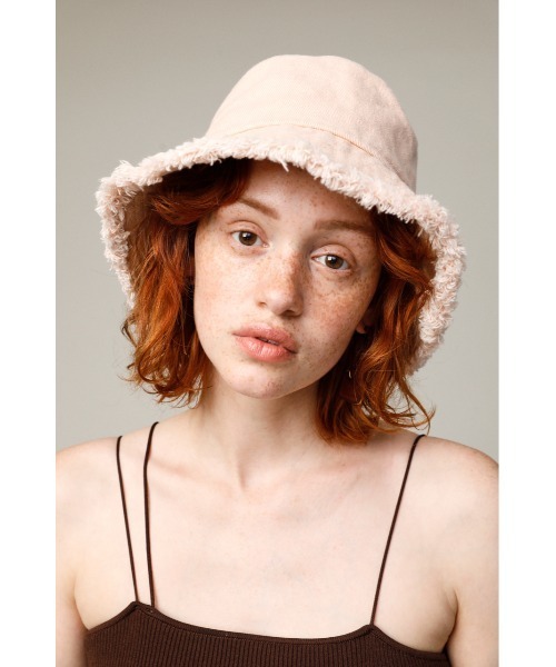 SLY(スライ)の「WASHED BUCKET HAT バケット ハット(ハット・レディース・ライトピンク/アイボリー/ブラック・FREE)」の1枚目の写真