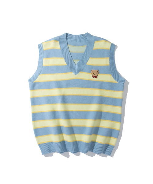 HOOK（フック）の「【HOOK】古着風レトロ柄・幾何学模様・ボーダー柄・ 配色ベスト（ベスト・メンズ・B/J/P/S/M/E/G/O/H/N/T/F/I/A/Q/C/K/D/L/R/V/U・L/M/XL）」の3枚目の写真