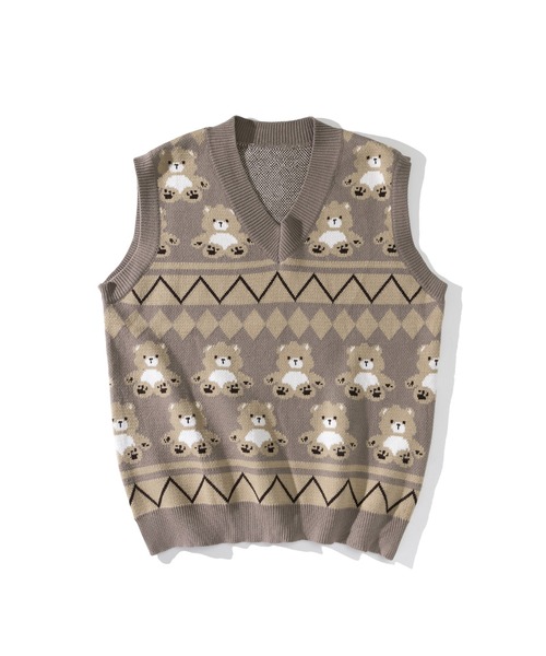 HOOK（フック）の「【HOOK】古着風レトロ柄・幾何学模様・ボーダー柄・ 配色ベスト（ベスト・メンズ・B/J/P/S/M/E/G/O/H/N/T/F/I/A/Q/C/K/D/L/R/V/U・L/M/XL）」の13枚目の写真