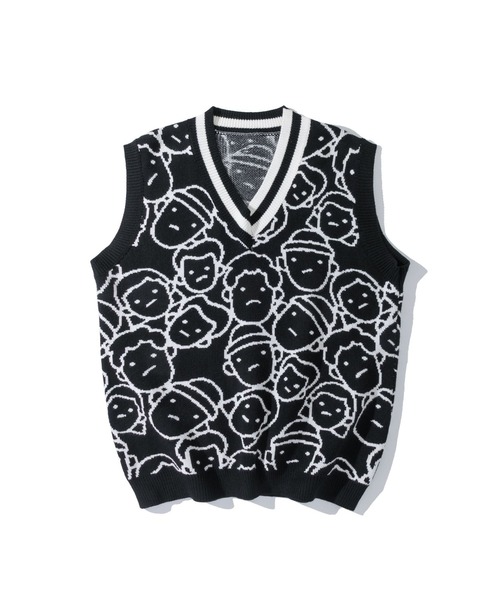 HOOK（フック）の「【HOOK】古着風レトロ柄・幾何学模様・ボーダー柄・ 配色ベスト（ベスト・メンズ・B/J/P/S/M/E/G/O/H/N/T/F/I/A/Q/C/K/D/L/R/V/U・L/M/XL）」の14枚目の写真